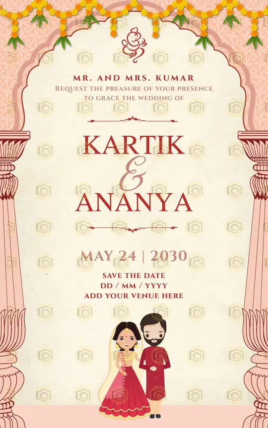 Beautiful Indian Wedding Invitation Featuring Ornate Designs And Bright Colors, Capturing The Essence Of A Cultural Celebration